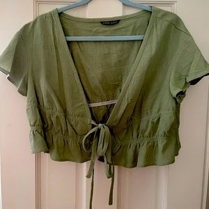 Green crop top